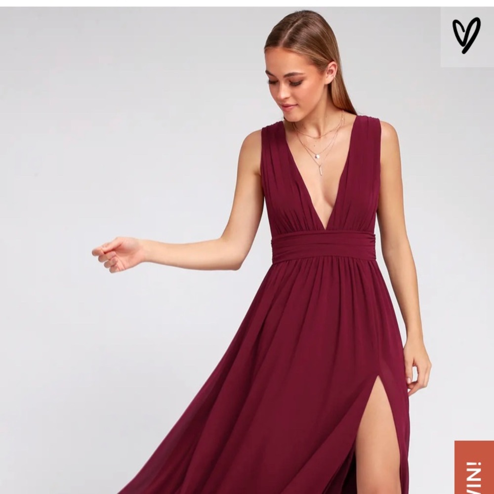 NWT Heavenly Hues Burgundy Maxi Dress LULUS